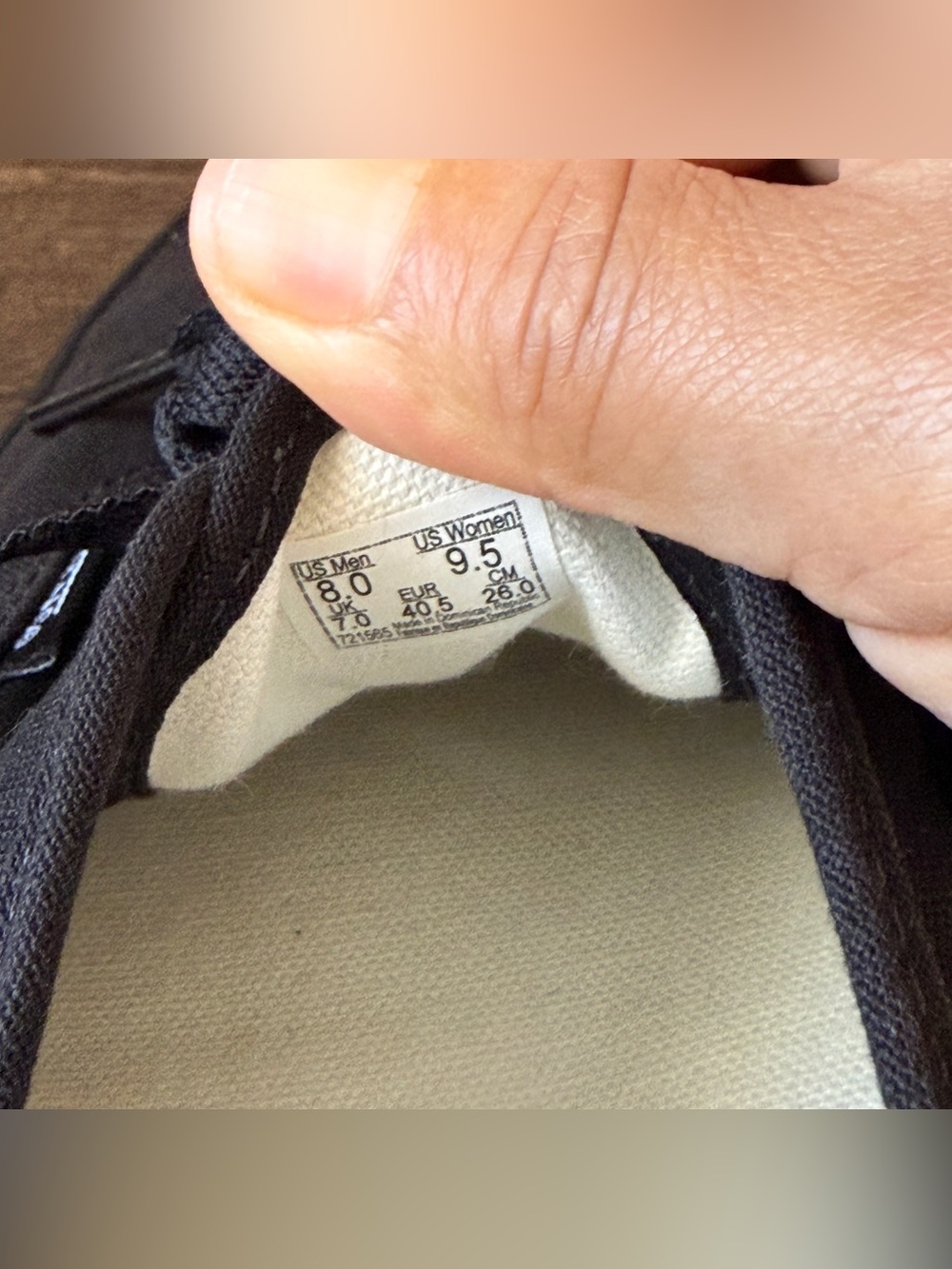 Vans Black Canvas Low-Top Lace-Up Sneakers Mens size 8 Women’s size 9.5 - Picture 5 of 5